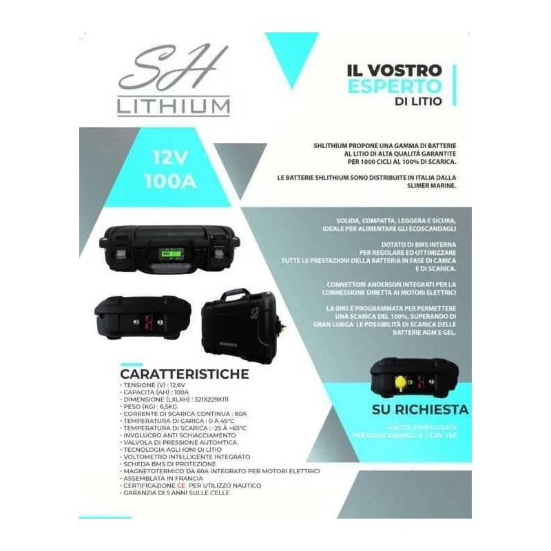 SH LITHIUM 12V 100AMP BATTERIA LITIO
