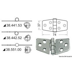 OSCULATI CERNIERA INOX NODO SPORGENTE 74X37MM