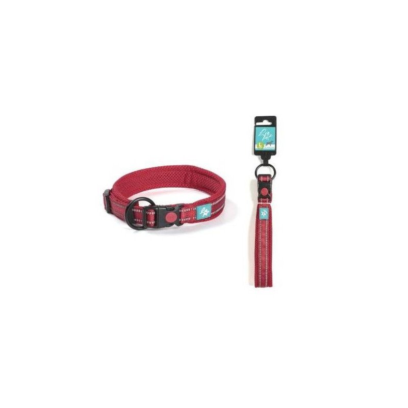 LEOPET COLLARE IN NYLON E MESH ROSSO